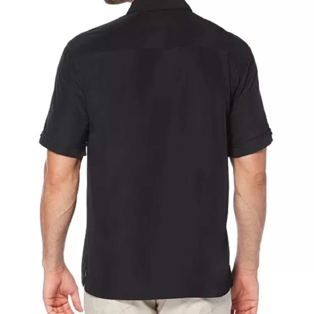 Cubavera Men’s Short Sleeve Button Down Shirt Black Stripe 2XLT Big & Tall NWT - Picture 2 of 14